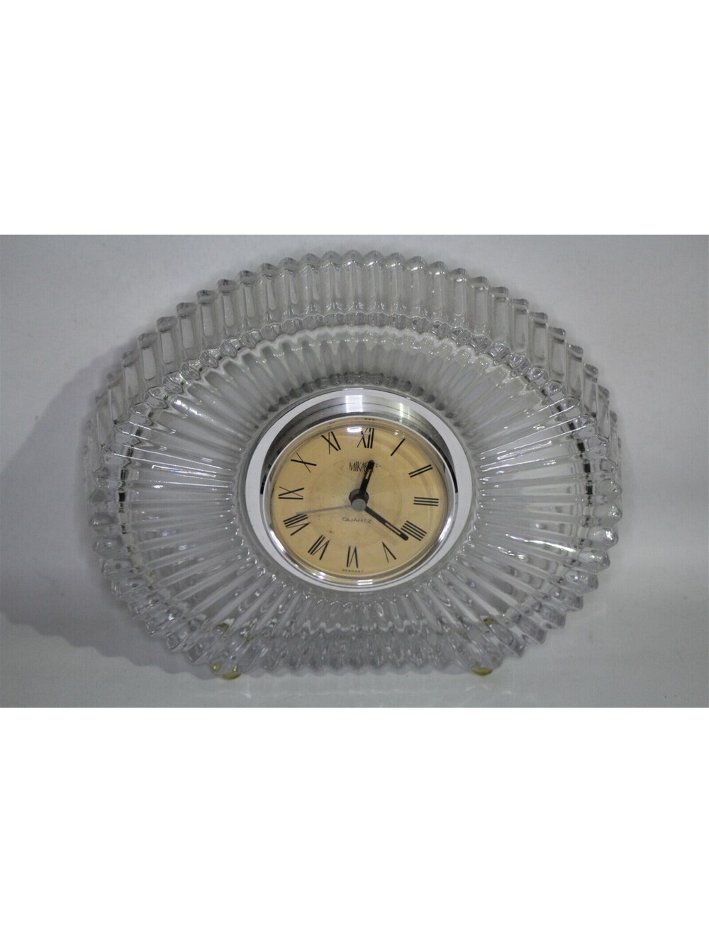 MIKASA Diamond Fire Mantle Clock*Quartz Glass Oval*WY247/815*Desk*IEC LR1 Sz N